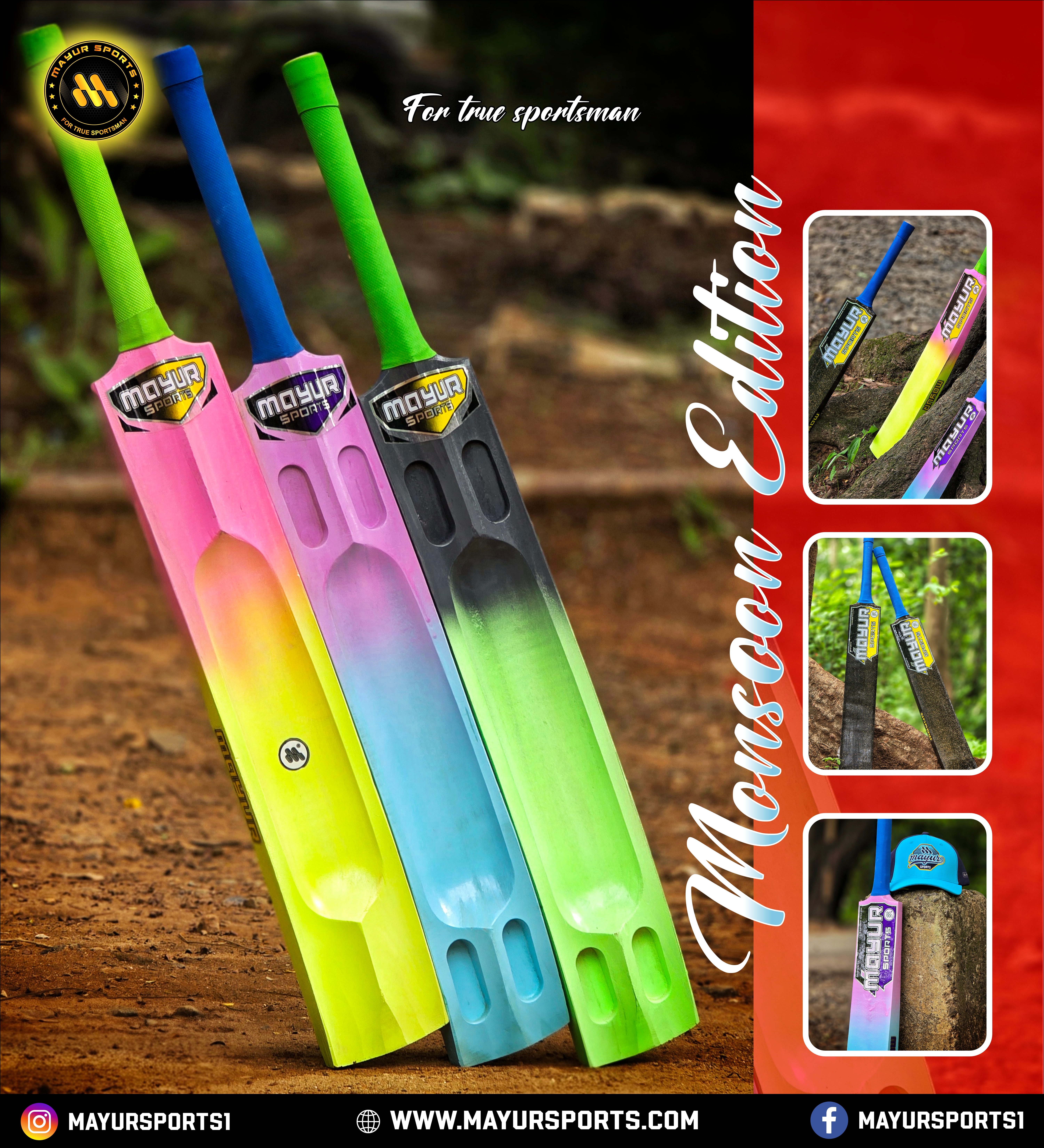 Monsoon season bat -M - Wholesale accessories from Mayur Sports, India